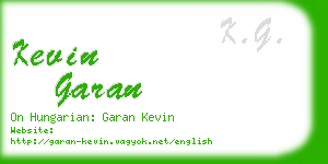 kevin garan business card